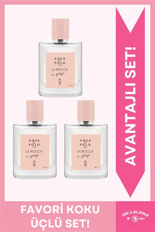 Aqua Di Polo 1987 La Rocca Sense EDP Kadın Parfüm Seti 50ml 3 Adet | Çiçeksi, Oryantal |Yasemin, Vanilya, Sedir