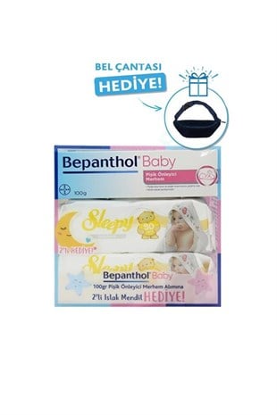 Bepanthol Baby Pişik Önleyici Krem 100 gr+2li Islak Mendil + Bel Çantası Hediye Seti