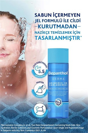 Bepanthol Derma Yüz Temizleme Jeli 200ml Nemlendirici Yüz Bakım Kremi 50ml Kadife Çanta