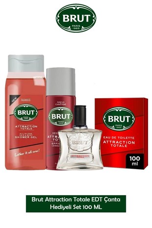 Brut Attraction Totale EDT Çanta 3lu Erkek Parfüm Seti 100 ml
