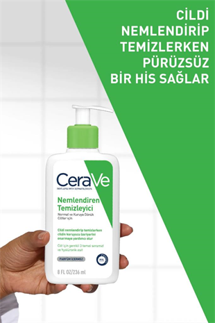 CeraVe Nemlendiren Temizleyici Normal & Kuru Ciltler Yüz Vücut 236 ml