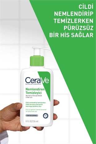 CeraVe Nemlendiren Temizleyici Normal & Kuru Ciltler Yüz Vücut 236 ml