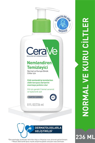 CeraVe Nemlendiren Temizleyici Normal & Kuru Ciltler Yüz Vücut 236 ml