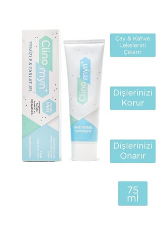 Clinomyn Fresh Diş Beyazlatan Ve Parlatan Temizle Parlat Jel Diş Macunu 75 ml
