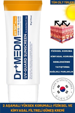 Dermal Dr+medm UV SPF50+Guard Sunscreen 50 ml Güneş Kremi