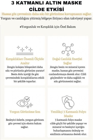 Dermal Gold Flash Foil Göz Maskesi 4 Gr