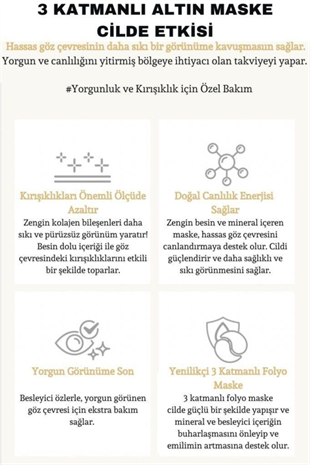 Dermal Gold Flash Foil Göz Maskesi 4 Gr