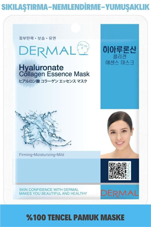 Dermal Sıkılaştırıcı, Nemlendirici, Yumuşatıcı Hiyalüronik Asit Kolajen Maske 23 Gr