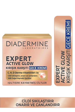Diadermine Expert Active Glow Yenileyici Gece Yüz Kremi 50 ml 