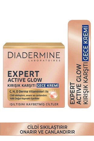 Diadermine Expert Active Glow Yenileyici Gece Yüz Kremi 50 ml 