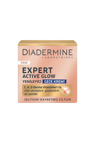 Diadermine Expert Active Glow Yenileyici Gece Yüz Kremi 50 ml 