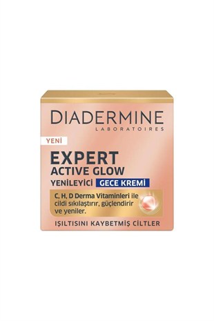 Diadermine Expert Active Glow Yenileyici Gece Yüz Kremi 50 ml 