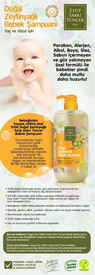 Eyüp Sabri Tuncer Doğal Zeytinyağlı Bebek Şampuanı 600 ml