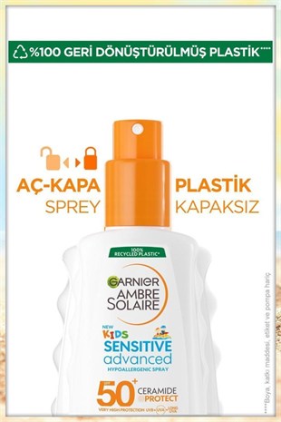 Garnier Ambre Solaire Kids SPF50 Sensitive Advanced 150 ml Güneş Koruyucu Sprey