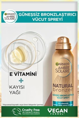 Garnier Ambre Solaire Natural Bronzer Güneşsiz Bronzlaştırıcı Sprey 150 ml