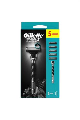 Gillette Mach 3 Charcoal Tıraş Makinesi ve Yedek Tıraş Bıçağı 5li