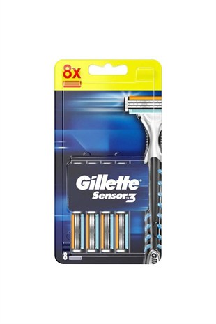 Gillette Sensor 3 Yedek Tıraş Bıçağı 8 Adet