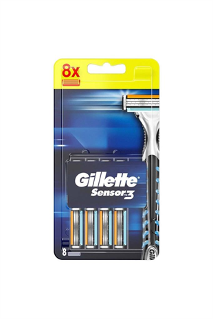 Gillette Sensor 3 Yedek Tıraş Bıçağı 8 Adet