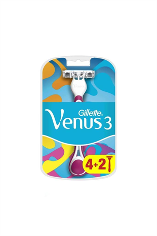 Gillette Venus 3 Colors Renkli Kullan At 4+2 6lı Kadın Tıraş Bıçağı