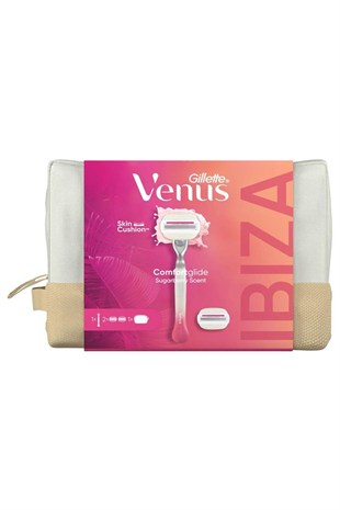 Gillette Venus Comfortglide Sugarberry Tıraş Makinesi+2 Adet Yedek Başlık + Çanta