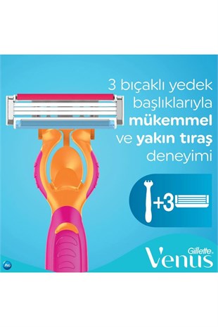 Gillette Venus Simply Tıraş Makinesi 3 Yedek Tıraş Bıçağı