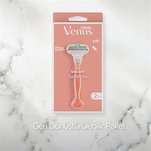 Gillette Venus Smooth Sensitive Tıraş Makinesi ve 2 Adet Yedek Başlık