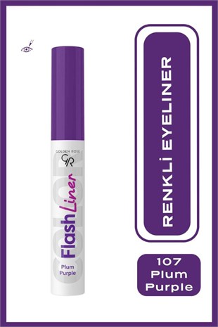 Golden Rose Flash Liner Colered Eyeliner No:107 Plum Purple - Renkli Eyeliner