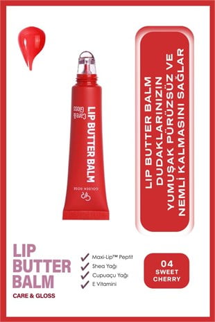 Golden Rose Lip Butter Balm No: 04 Sweet Cherry Nemlendirici ve Parlatıcı Dudak Balmı