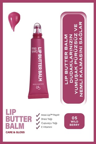 Golden Rose Lip Butter Balm No: 05 Wild Berry Nemlendirici ve Parlatıcı Dudak Balmı