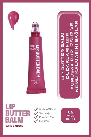 Golden Rose Lip Butter Balm No: 05 Wild Berry Nemlendirici ve Parlatıcı Dudak Balmı