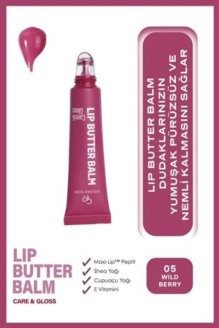 Golden Rose Lip Butter Balm No: 05 Wild Berry Nemlendirici ve Parlatıcı Dudak Balmı
