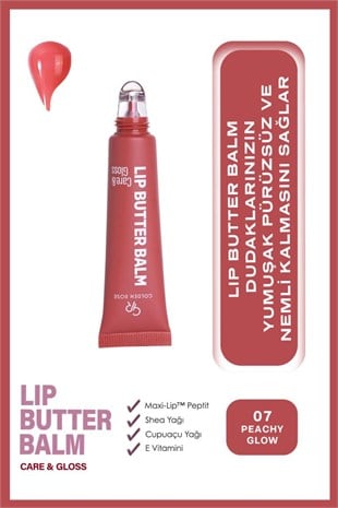 Golden Rose Lip Butter Balm No: 07 Peachy Glow Nemlendirici ve Parlatıcı Dudak Balmı