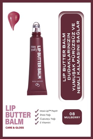 Golden Rose Lip Butter Balm No: 08 Mulberry Nemlendirici ve Parlatıcı Dudak Balmı