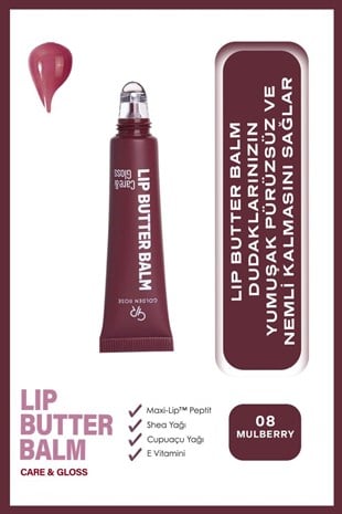 Golden Rose Lip Butter Balm No: 08 Mulberry Nemlendirici ve Parlatıcı Dudak Balmı