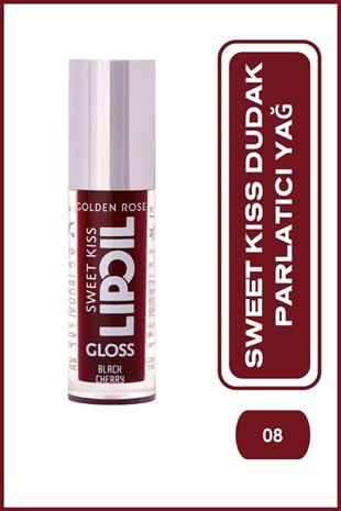 Golden Rose Sweet Kiss Lip Oil Gloss 08 Black Cherry Dudak Parlatıcısı