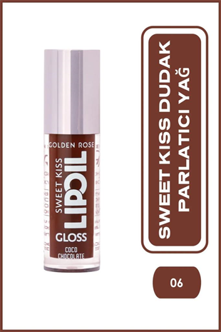 Golden Rose Sweet Kiss Lip Oil Gloss 06 Coco Chocolate Dudak Parlatıcısı