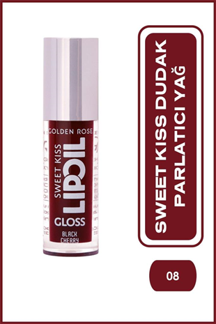 Golden Rose Sweet Kiss Lip Oil Gloss 08 Black Cherry Dudak Parlatıcısı