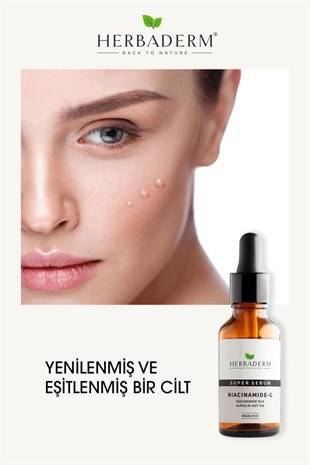 Herbaderm Siyah Nokta Karşıtı, Cilt Tonu Eşitleyici Niacinamide Serum 30 ml