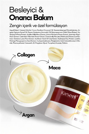 Karseell Collagen Maca Özü Onarıcı Saç Maskesi 500 ml 
