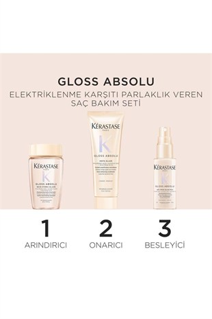 Kerastase Gloss Absolu Anti-Frizz Hair Saç Bakım Seti 80 ML