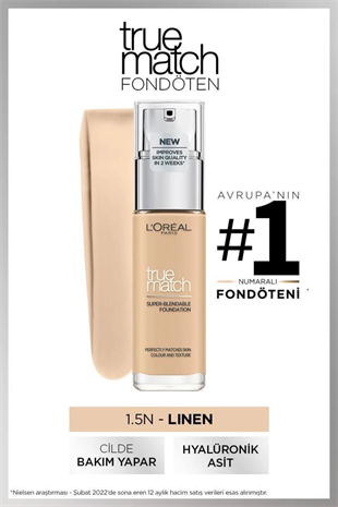 L‘Oreal Paris True Match Super-Blendable Foundation 1.5.N Linen