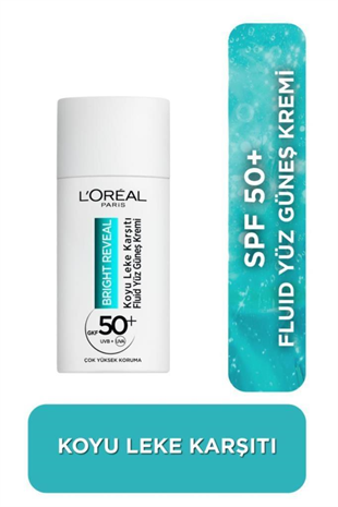 LOreal Paris Bright Reveal SPF50+Fluid Yüz Güneş Kremi 50ml