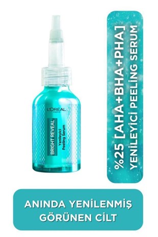 LOreal Paris Bright Reveal Yenileyici Peeling Serum 25% [AHA + BHA + PHA] 25 ml