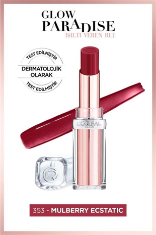 LOreal Paris Glow Paradise Balm-in-lipstick - Işıltı Veren Ruj 353 Mulberry Ecstatic