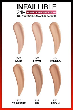 LOreal Paris Infaillible 24H Tüm Yüze Uygulanabilir Kapatıcı 326 Vanilla 