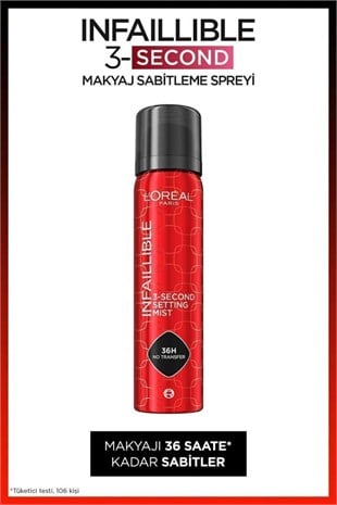 LOreal Paris Infaillible 3-Second Makyaj Sabitleme Spreyi – Setting Spray