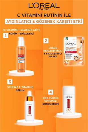 LOreal Paris Revitalift Clinical Anında Aydınlatıcı C Vitamini Serum Etkili Maske