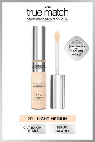 LOreal Paris True Match Aydınlatan Serum Kapatıcı 2R Light Medium