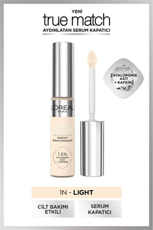LOreal Paris True Match Aydınlatan Serum Kapatıcı 1N Light