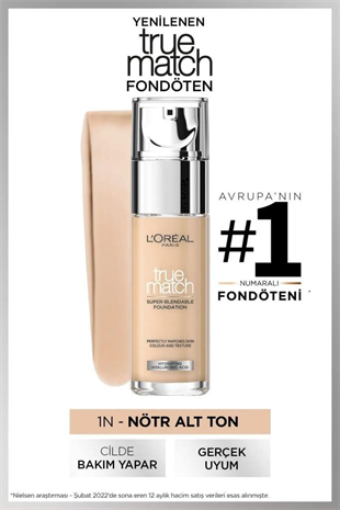 LOreal Paris True Match Bakım Yapan Fondöten 1N IVORY